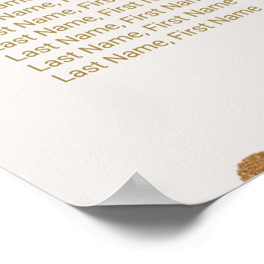 Gold Polka Dots Wedding Seating Chart Poster (Hoek)