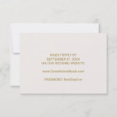 Gold Polka Dots Wedding Website RSVP Kaart (Achterkant)