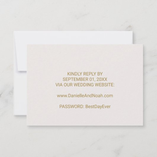 Gold Polka Dots Wedding Website RSVP Kaart (Achterkant)