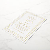 Gold polka stipt bruiloft. Elegant eenvoudige geom Folie Uitnodiging (Gedraaid)