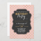 Gold Polkadot Birthday Kaart (Voorkant / Achterkant)