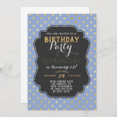 Gold Polkadot Birthday Kaart (Voorkant / Achterkant)