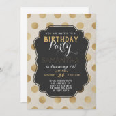 Gold Polkadot Birthday Kaart (Voorkant / Achterkant)