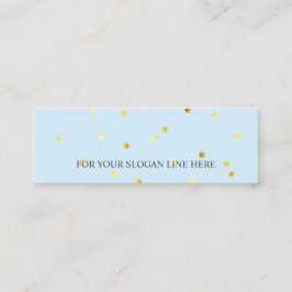 Gold PolkaDot Pattern Baby Blue Mini Visitekaartje