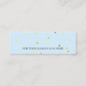 Gold PolkaDot Pattern Baby Blue Mini Visitekaartje (Voorkant)