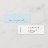 Gold PolkaDot Pattern Baby Blue Mini Visitekaartje (Voorkant / Achterkant)