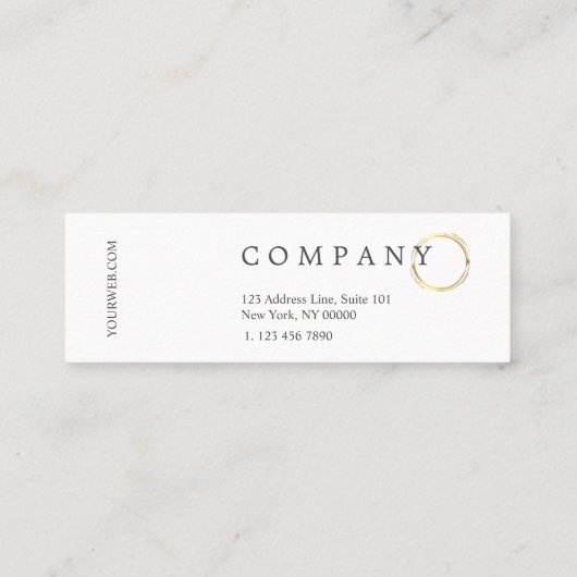 Gold PolkaDot Pattern Baby Blue Mini Visitekaartje (Achterkant)