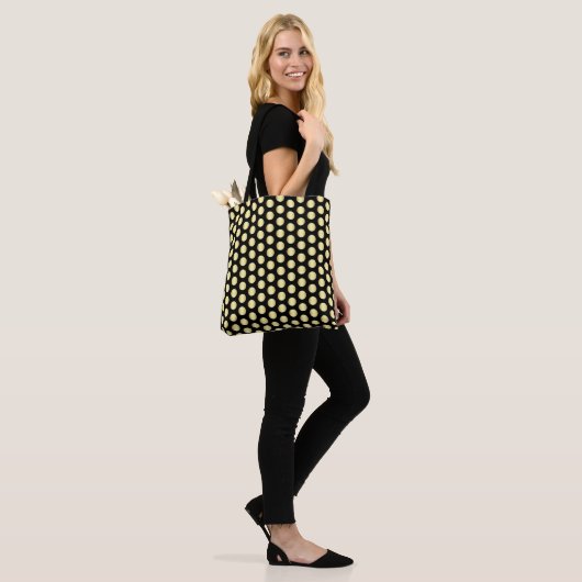 Gold Polkadot Tote Bag (Op model)