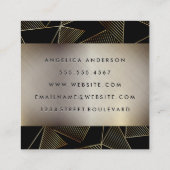 Gold Poly Pattern | Gold Metallic achtergrond Vierkante Visitekaartje (Achterkant)