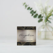 Gold Poly Pattern | Gold Metallic achtergrond Vierkante Visitekaartje (Staand voorkant)