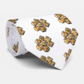 Gold Polyhedral Dice Stropdas (Opgerold)