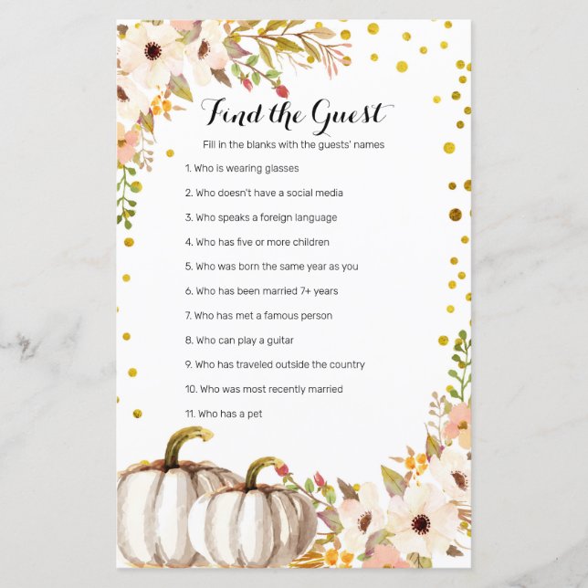 Gold pomkin-Waterverf Zoek de gastgame (Voorkant)