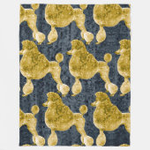 Gold Poodle Night Grey Fleece Deken (Voorkant)