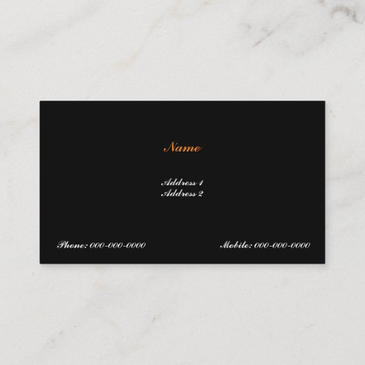 Gold Pool Cue Visitekaartje (Achterkant)