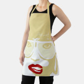 Gold Pop Art  dameszonnebrillen Rode Lippen Schort (Insitu)