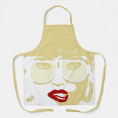 Gold Pop Art  dameszonnebrillen Rode Lippen Schort (Voorkant)