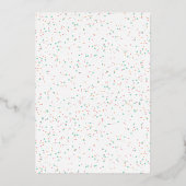 Gold POP Confetti Genderneutrale roze Baby shower Folie Uitnodiging (Achterkant)