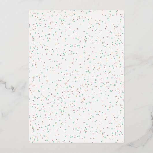 Gold POP Confetti Genderneutrale roze Baby shower Folie Uitnodiging (Achterkant)