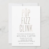 Gold Pop Fizz Clink Bachelorette Faux Folie Kaart (Voorkant)