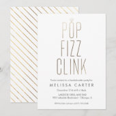 Gold Pop Fizz Clink Bachelorette Faux Folie Kaart (Voorkant / Achterkant)