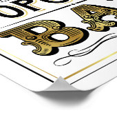  Gold POPCORN BAR-markering afdrukken Poster (Hoek)