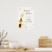 Gold Poppin Bottles Champagne Baby shower Welkom Poster (Keuken)
