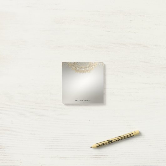 Gold  Post merkt op Post-it® Notes (Op bureau)