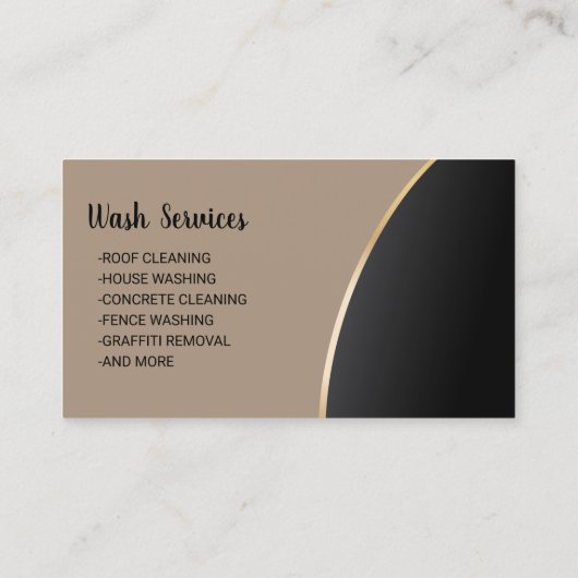 Gold Power Washer Druk reinigingsbeige Visitekaartje (Achterkant)