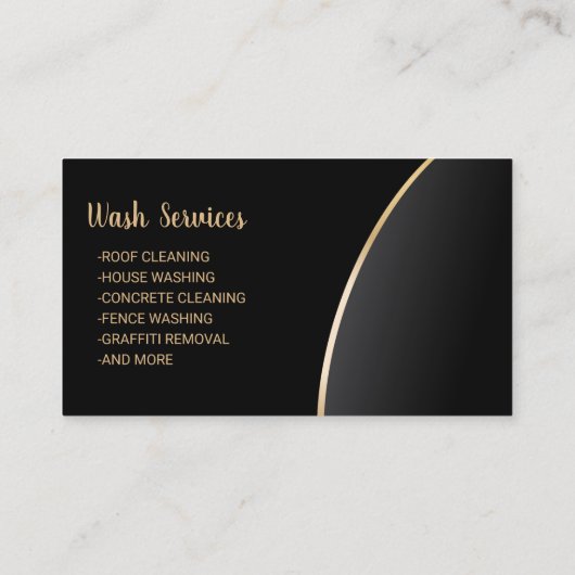 Gold Power Washer Pressure Washuis reinigen Visitekaartje (Achterkant)