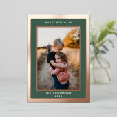 Gold Ppress Bold Elegance kerstrand Foto Folie Feestdagenkaart (Staand Voorkant)