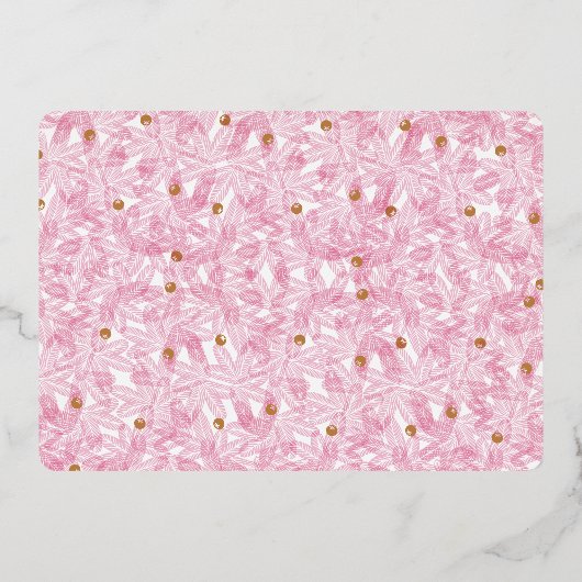 Gold Ppress kerstgratie groene foto Folie Feestdagenkaart (Achterkant)