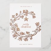 Gold Ppress Wreatry Happy Nieuwjaar met vrolijk ke Folie Feestdagenkaart (Voorkant)