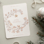 Gold Ppress Wreatry Happy Nieuwjaar met vrolijk ke Folie Feestdagenkaart