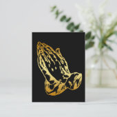 GOLD PRAYING HANDS BRIEFKAART (Staand voorkant)