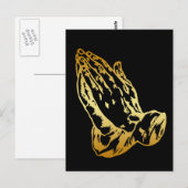 GOLD PRAYING HANDS BRIEFKAART (Voorkant / Achterkant)