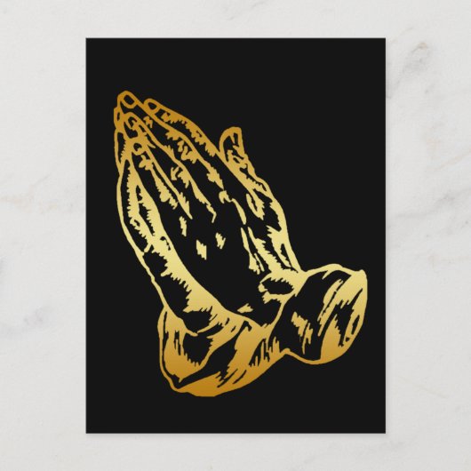 GOLD PRAYING HANDS BRIEFKAART (Voorkant)