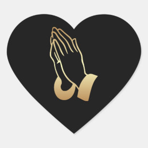 Gold Praying Hands Hart Sticker