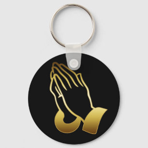 GOLD PRAYING HANDS SLEUTELHANGER