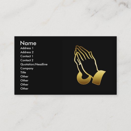 GOLD PRAYING HANDS VISITEKAARTJES (Voorkant)