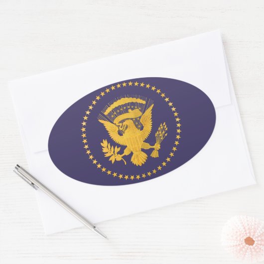Gold Presidentiële zegel op blauwe grond (Envelop)