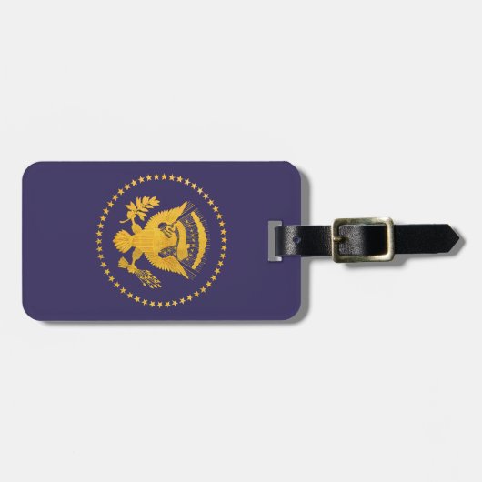 Gold Presidentiële zegel op blauwe grond Bagagelabel (Voorkant horizontaal)