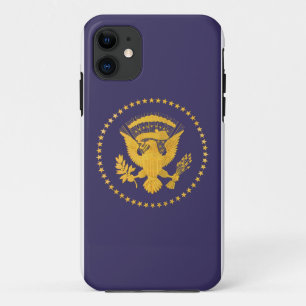 Gold Presidentiële zegel op blauwe grond iPhone 11 Hoesje