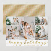 Gold Prettige feestdagen 5 Afbeeldingen van de 5-f Feestdagenkaart (Voorkant / Achterkant)