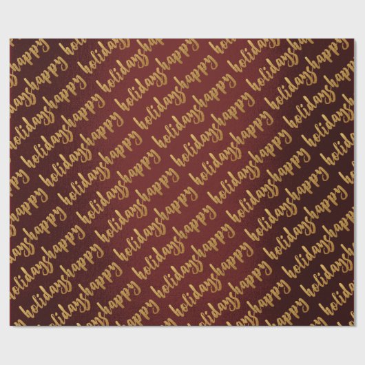 Gold Prettige feestdagen Burgundy Laurel Maroon Cadeaupapier (Vlak)