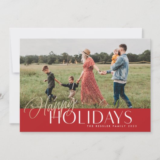 Gold Prettige feestdagen Feestdagenkaart (Voorkant)