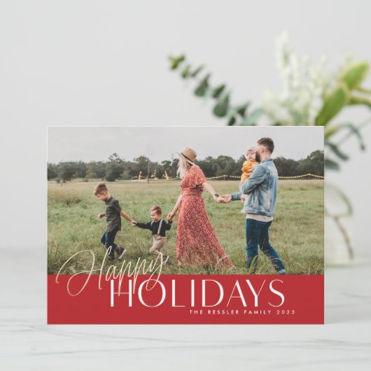 Gold Prettige feestdagen Feestdagenkaart (Staand voorkant)