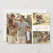 Gold Prettige feestdagen Multiple Photo Collage Feestdagenkaart (Voorkant)