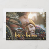 Gold prettige feestdagen sterren feestdagenkaart (Voorkant)