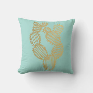Gold Prickly Cactus Doodle Kussen