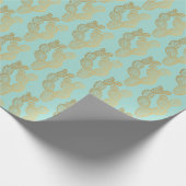 Gold Prickly Cactus Doodle Pattern Cadeaupapier (Hoek)